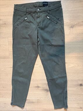 Club Monaco Olive Skinny Moto Jeans